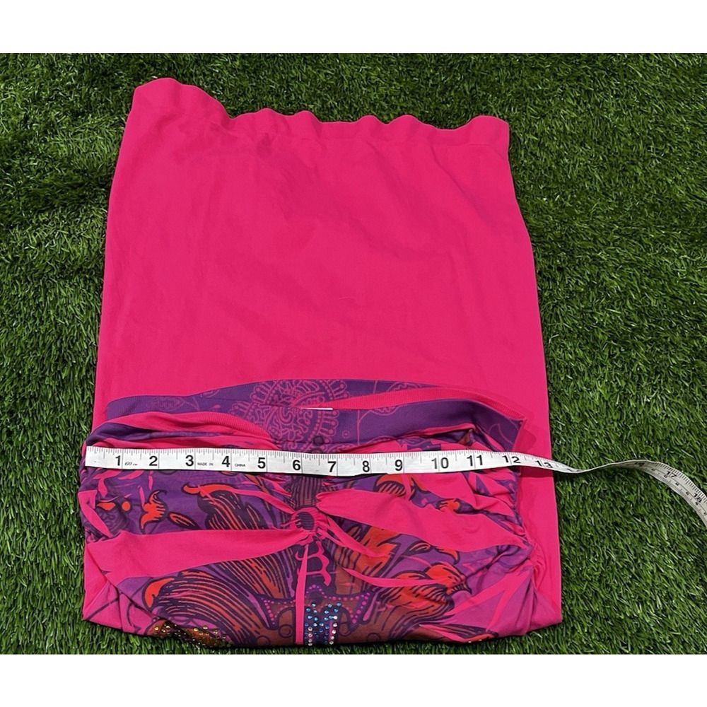 Knitro LOVE KILLS Rare Y2K Crystal Pink Tube Dress Made in USA One Size Clubwear - Picture 9 of 9